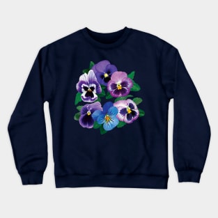 Pansies - Circle of Purple Pansies Crewneck Sweatshirt